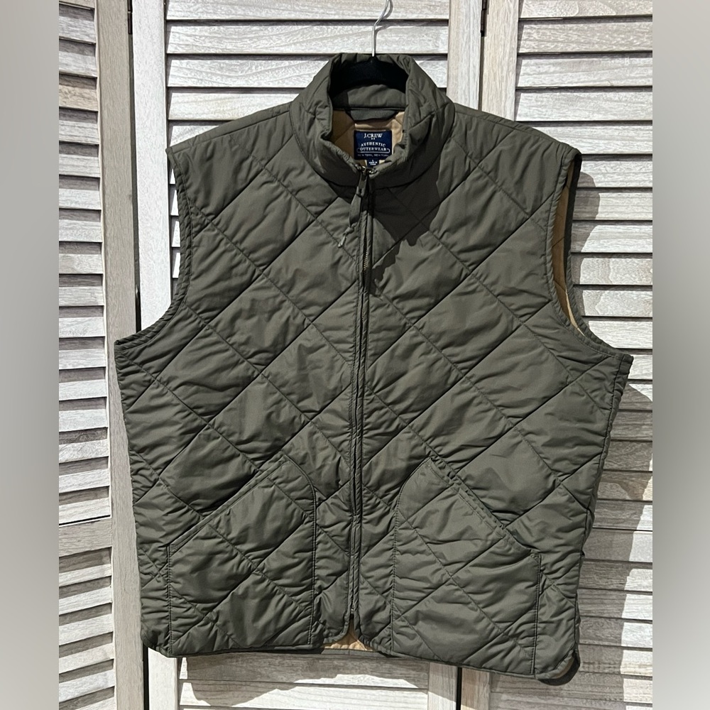 Mens J Crew quilted vest